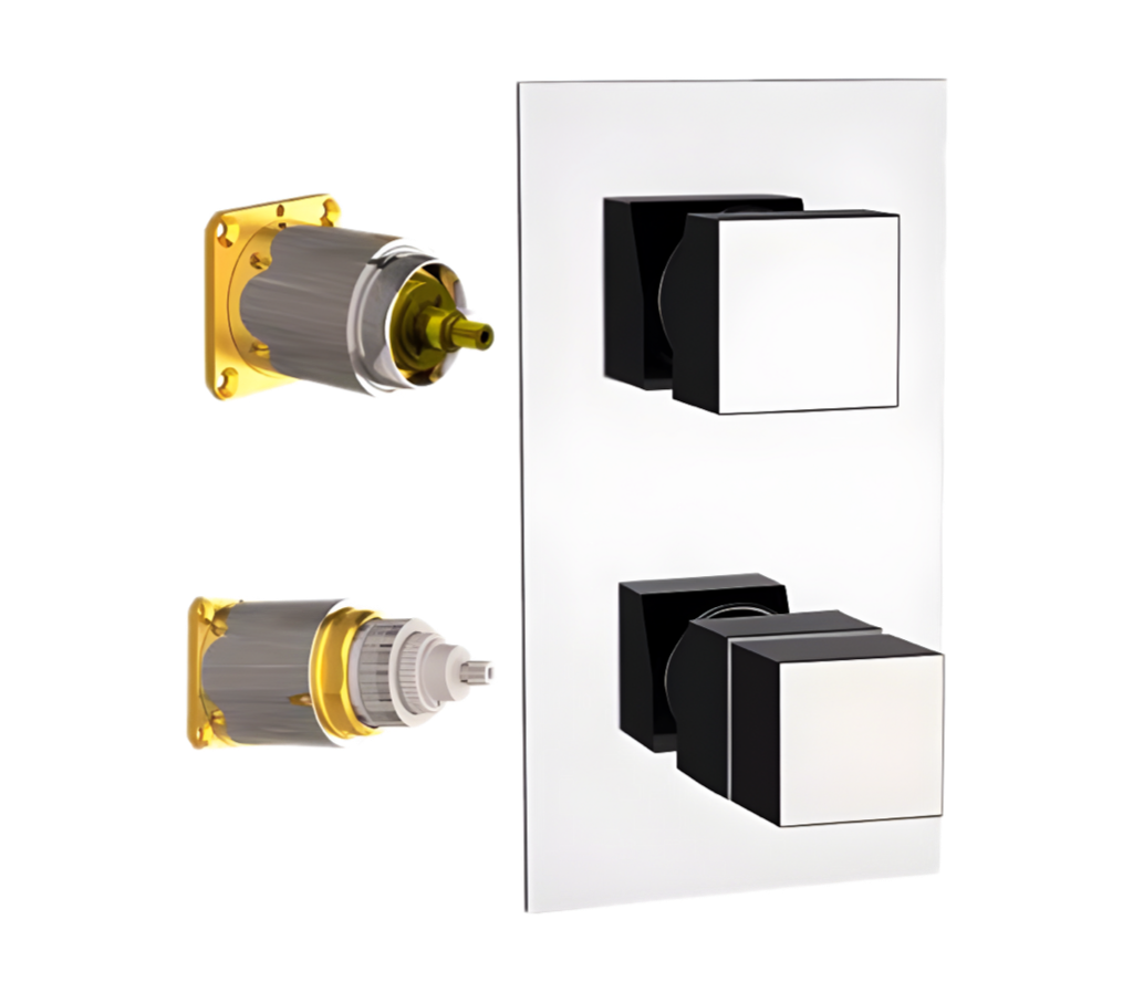Встраиваемый смеситель для душа Remer Q-Elegance QT92KB (хром) с термостатом, внешняя часть
