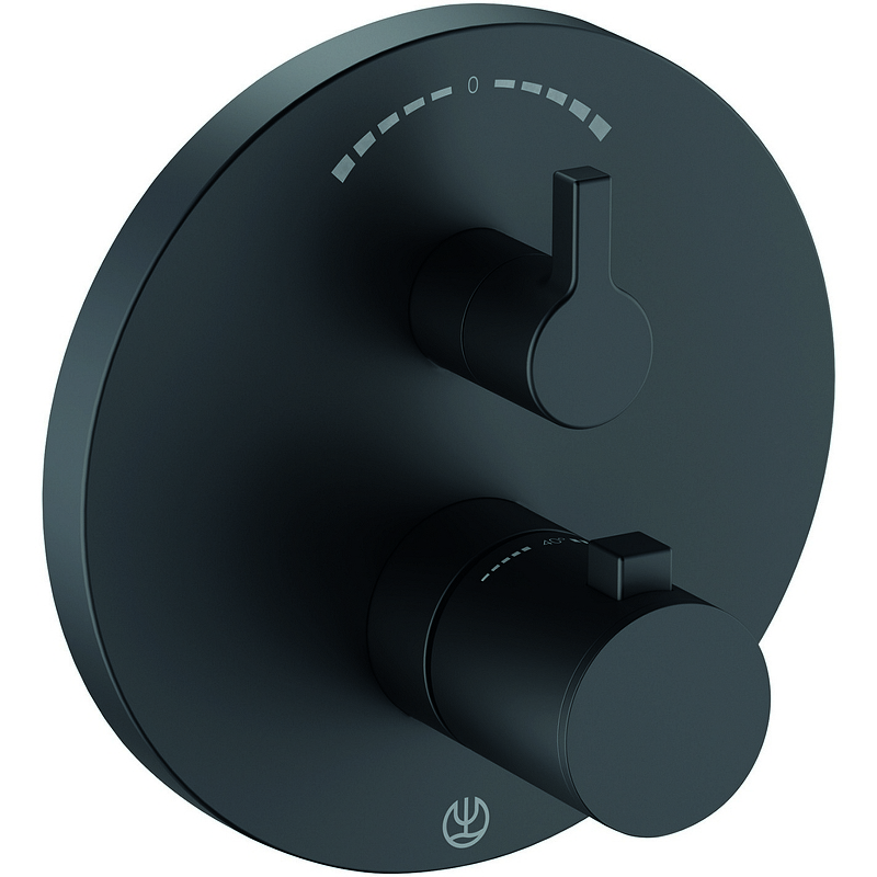 Встраиваемый смеситель для душа Kludi Nova Fonte Puristic 208303915 (чёрный матовый) внешняя часть
