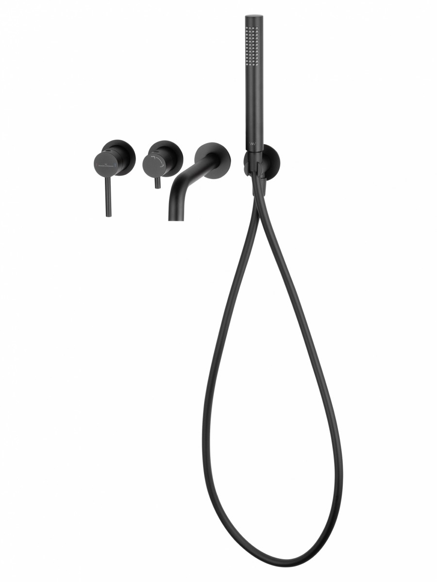 Встраиваемый смеситель для ванны Wonzon & Woghand STICK WW-889017-MB (чёрный матовый)