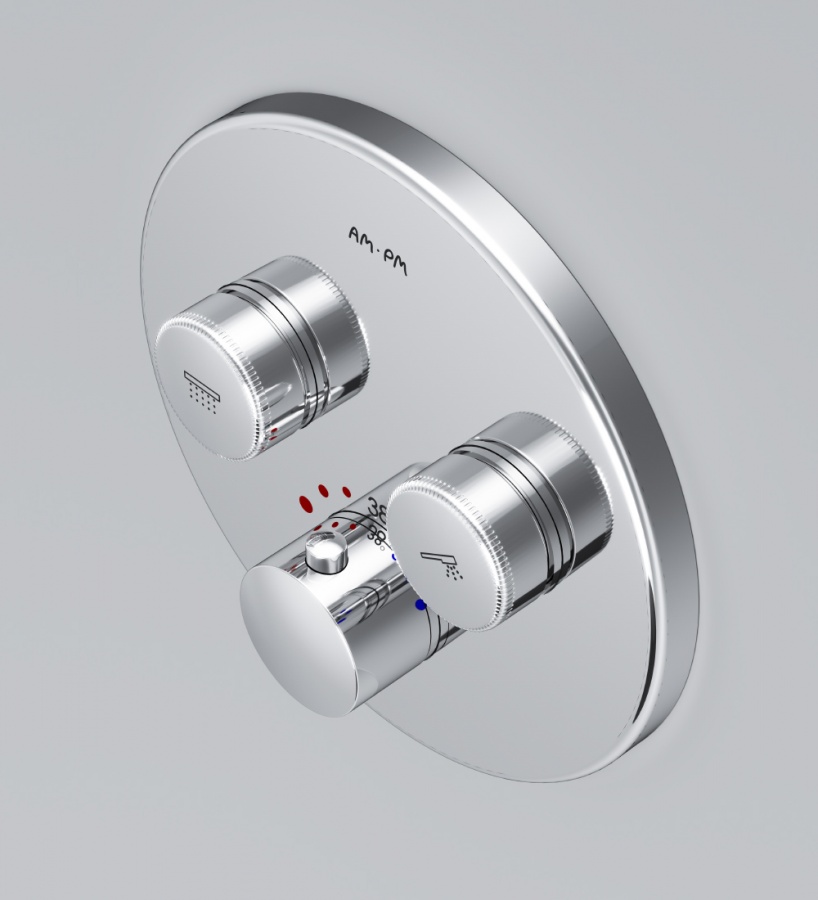 Встраиваемый термостатический смеситель для ванны с душем АМ.РМ Inspire 2.0 TouchReel F50A85700 (хром) внешняя часть