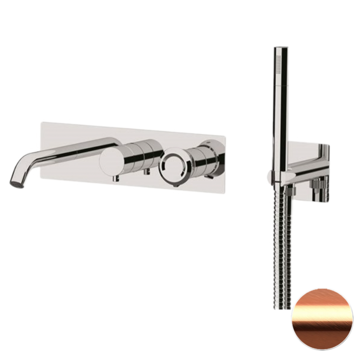 Встраиваемый смеситель для ванны Remer Element ET53D2RP (медь брашированная)
