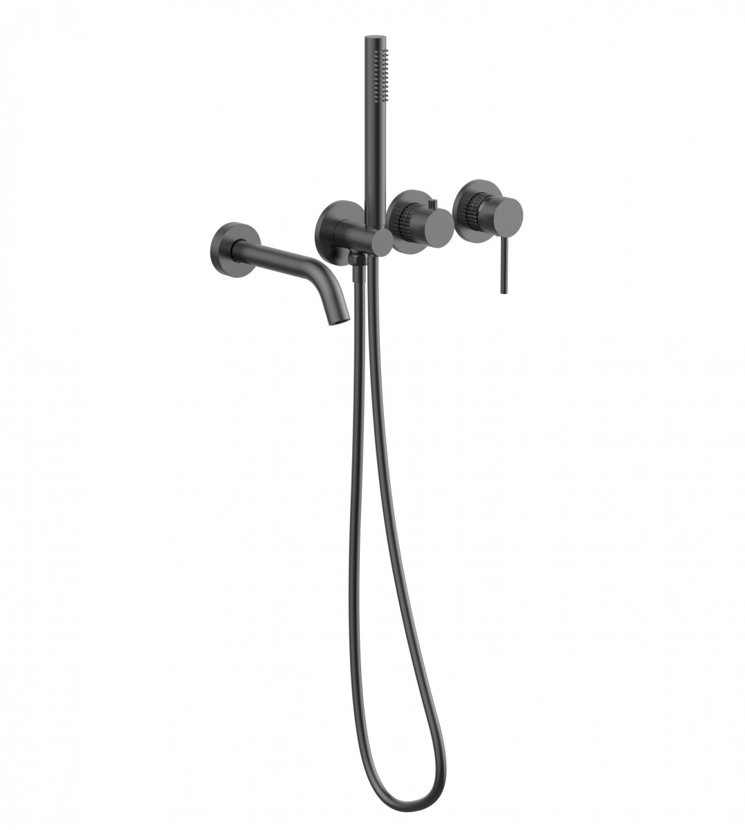 Встраиваемый смеситель для ванны Vincea Groove VBTW-4G1GM (вороненая сталь)