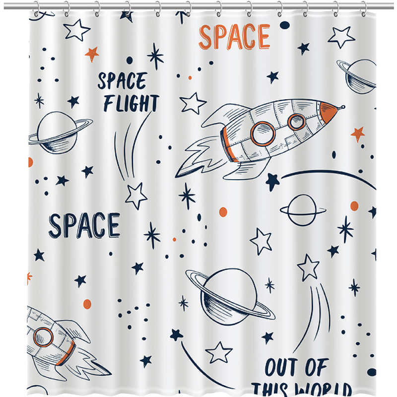 Штора для ванной Fixsen Design Space FX-2508 180*200 см (мультиколор)