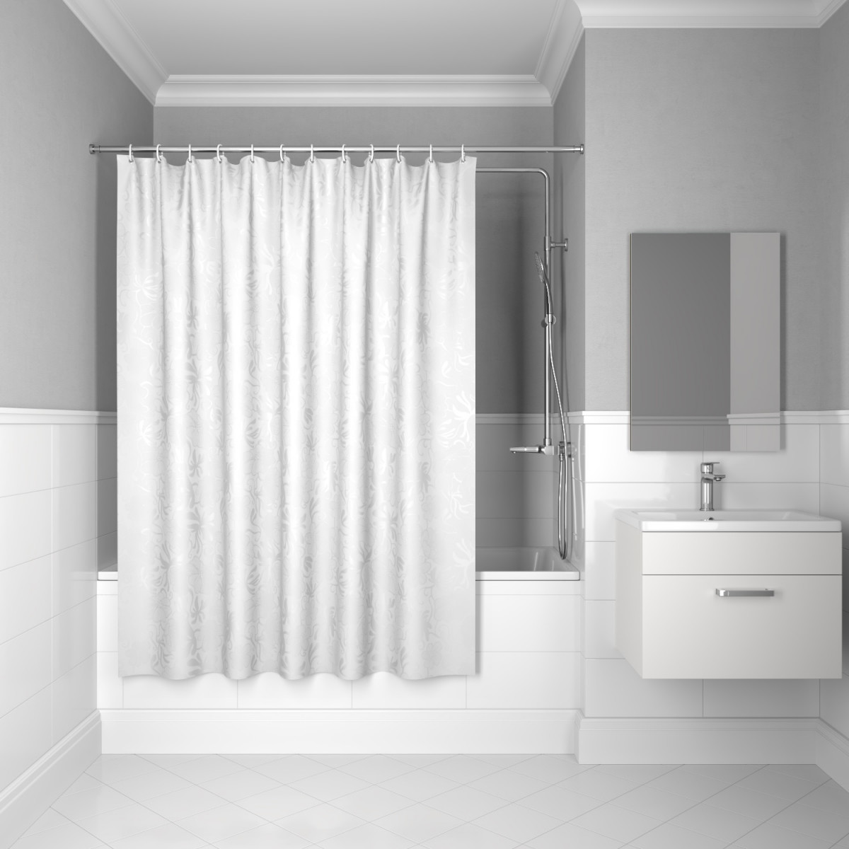 Штора для ванной IDDIS Base BD03P18i11 180*200 см (белый)