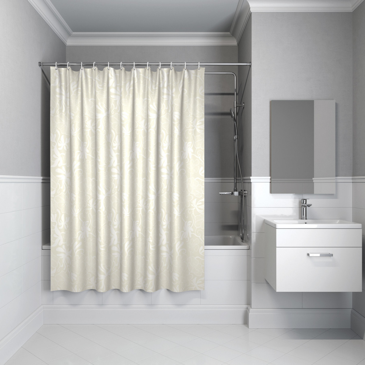 Штора для ванной IDDIS Base BD04P18i11 180*200 см (бежевый)