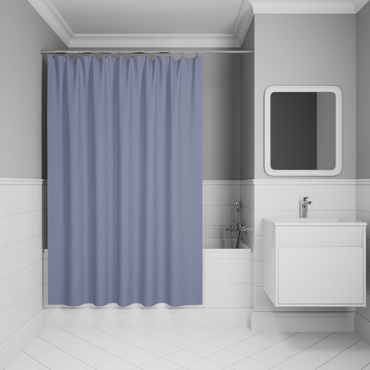 Штора для ванной IDDIS Base BD03P24i11 240*200 см (серый)