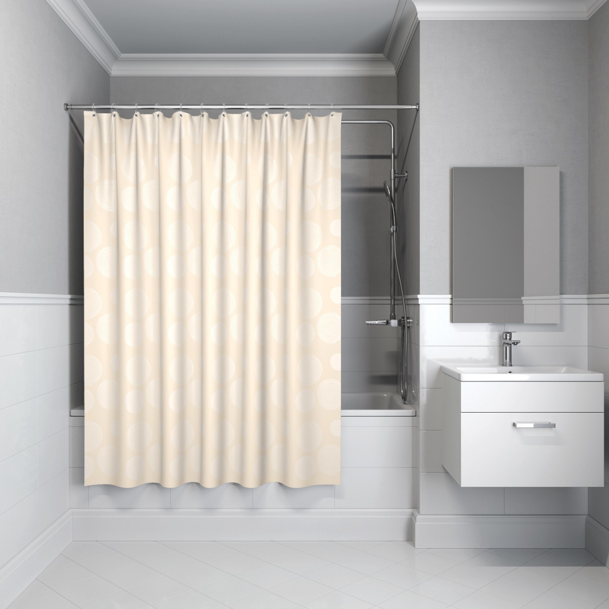 Штора для ванной IDDIS Base BD02P18i11 180*200 см (бежевый)