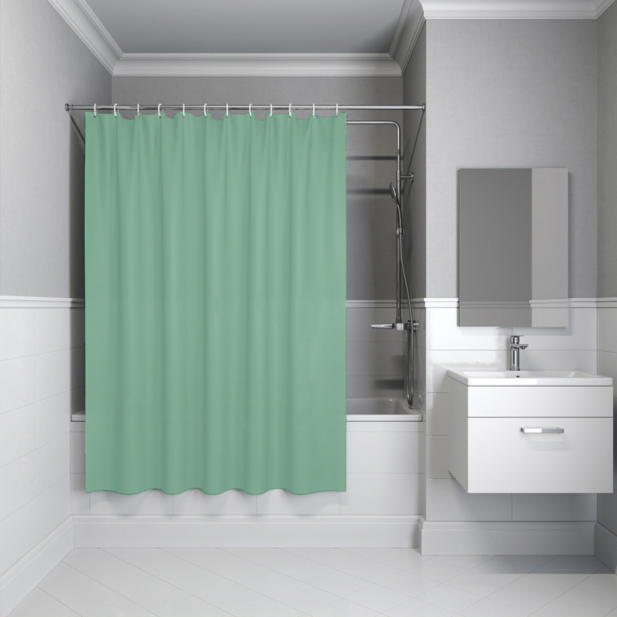 Штора для ванной IDDIS Base BS05P18i11 180*200 см (зеленый)