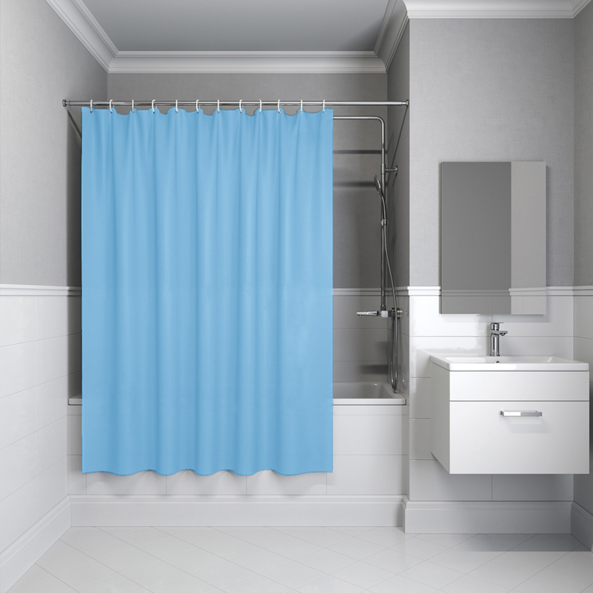 Штора для ванной IDDIS Base BS06P18i11 180*200 см (голубой)