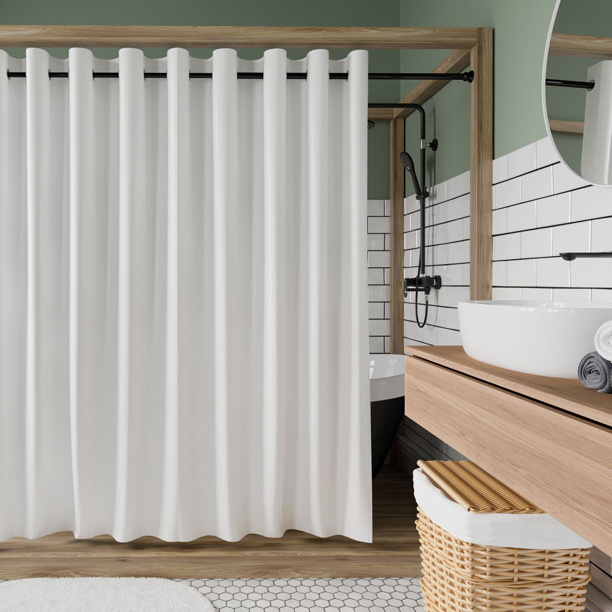 Штора для ванной WasserKRAFT Vils SC-10202 200*200 см (белый)