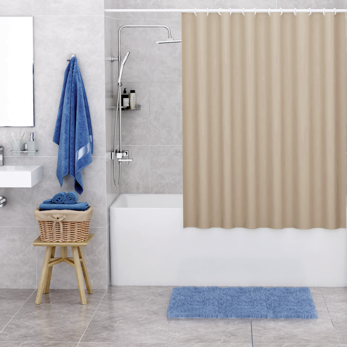 Штора для ванной WasserKRAFT Oder SC-30601 180*200 см (бежевый)