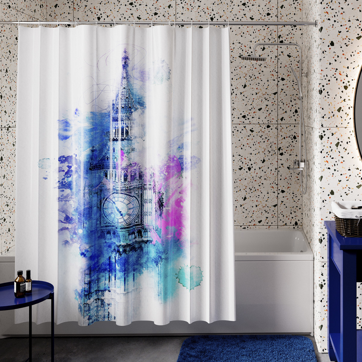 Штора для ванной WasserKRAFT Lossa SC-81103 180*200 см (белый)