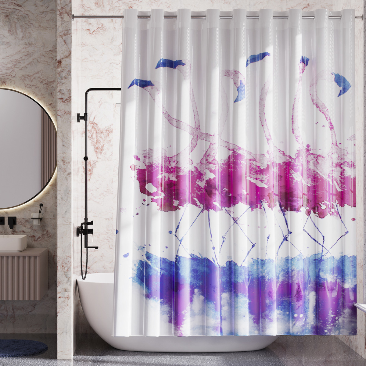 Штора для ванной WasserKRAFT Lossa SC-81102 200*200 см (разноцветный)