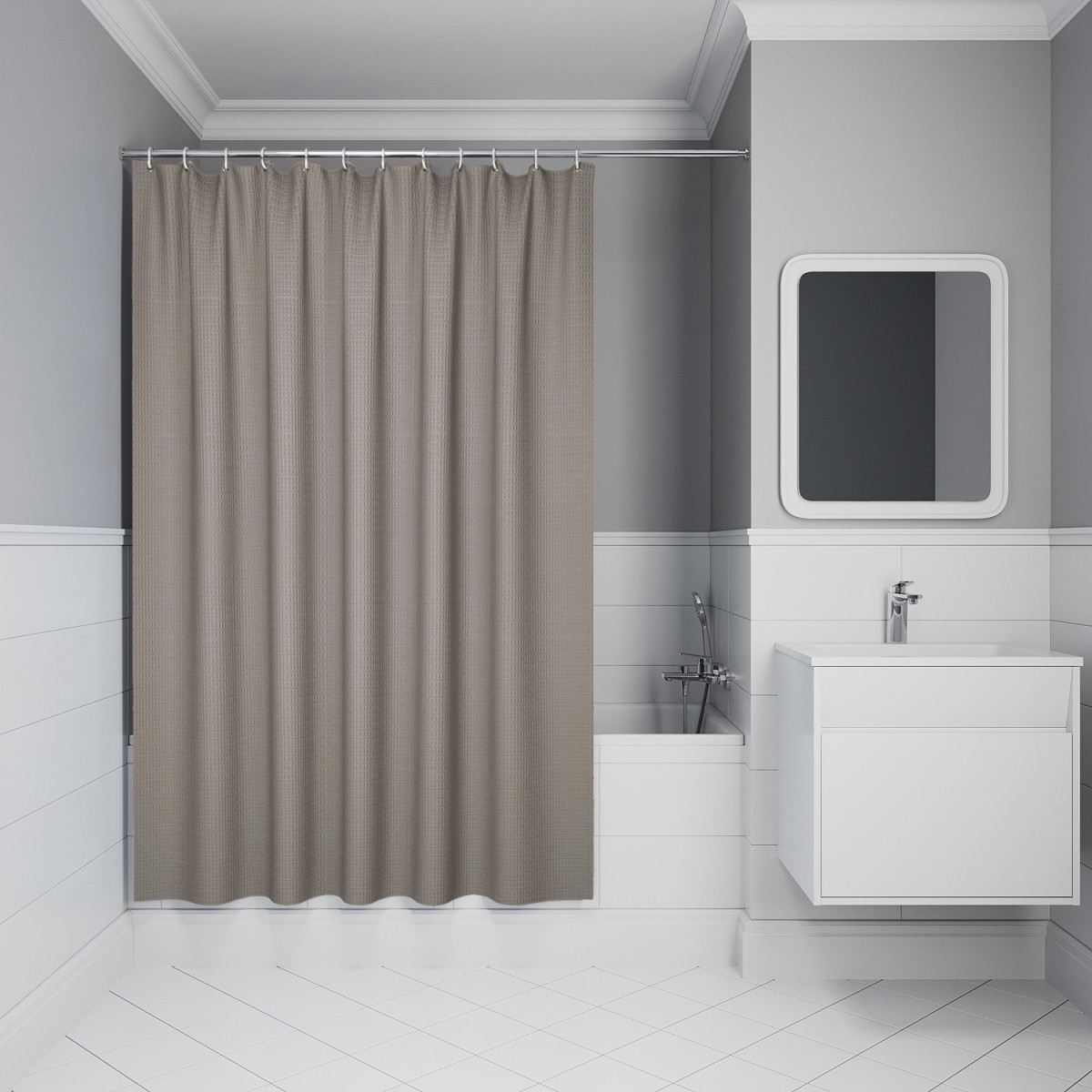 Штора для ванной IDDIS Décor DW02P18i11 180*200 см (бежевый)