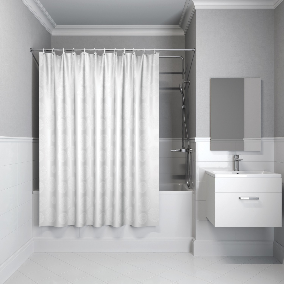 Штора для ванной IDDIS Base BD01P18i11 180*200 см (белый)