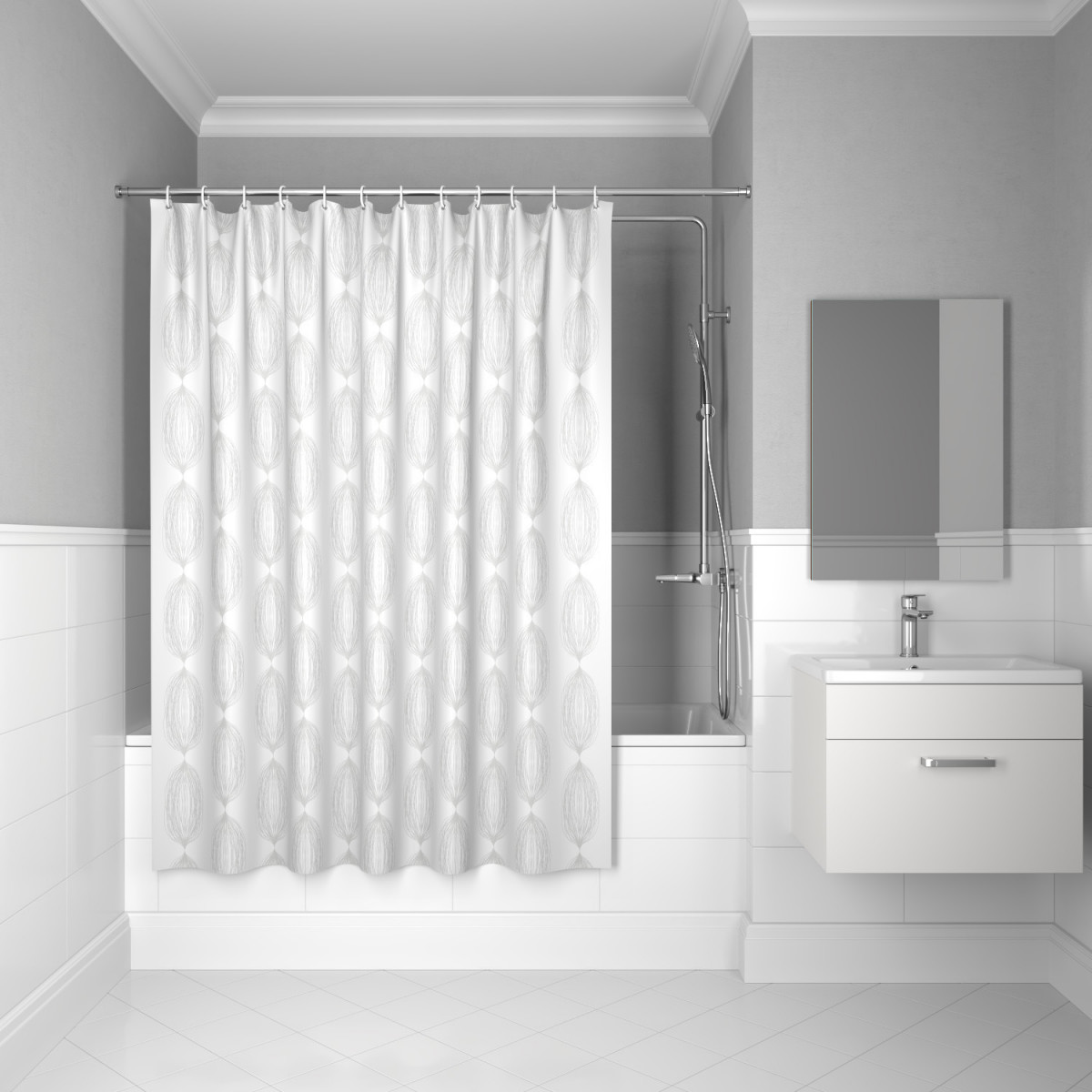 Штора для ванной IDDIS Base BD06P18i11 180*200 см (белый)