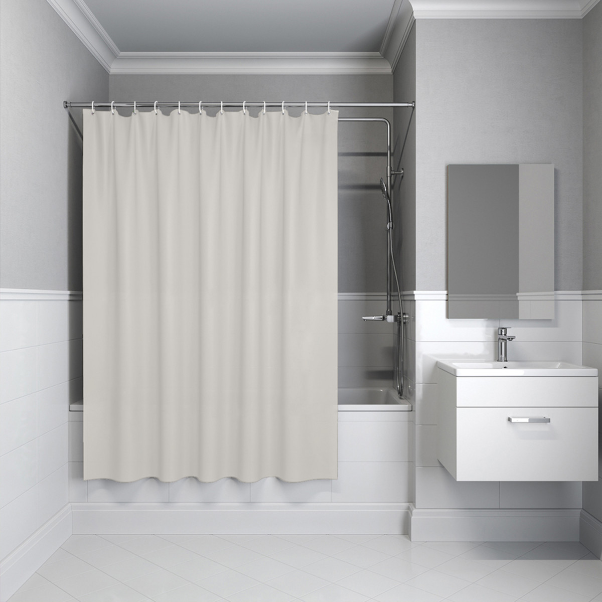 Штора для ванной IDDIS Base BS02P18i11 180*200 см (бежевый)