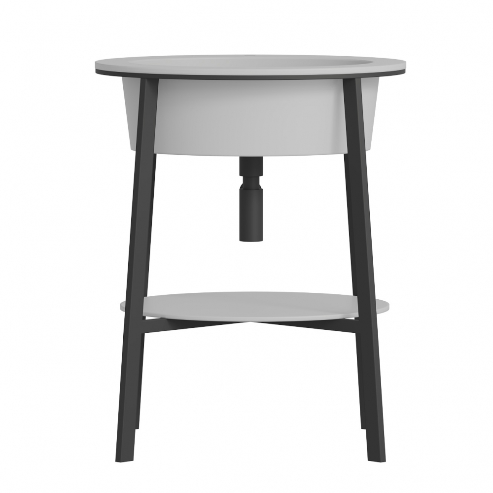 Консоль с раковиной Abber Bequem AC2131MW 70 см (белый матовый) напольная