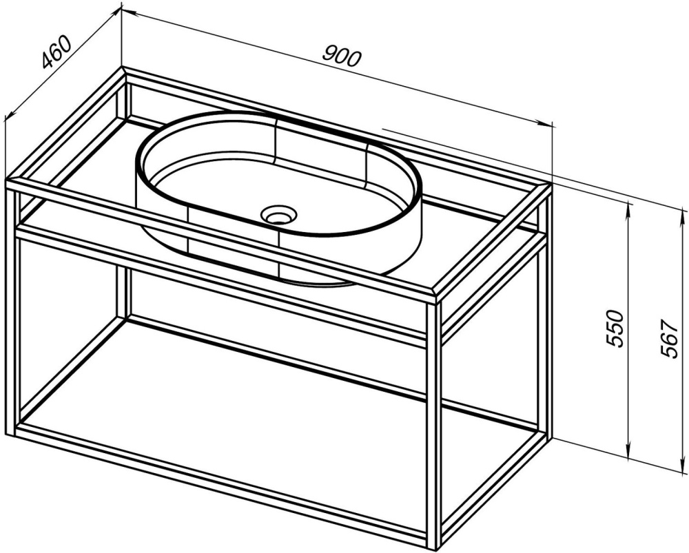Консоль под раковину Allen Brau Liberty 1.33003.03 90 см (латунь браш) подвесная