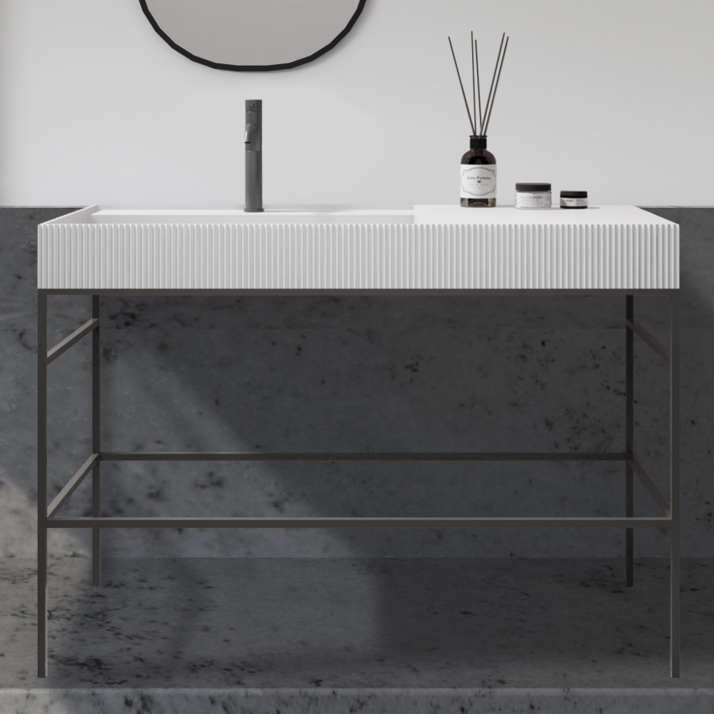 Консоль с раковиной Abber Stein AS2647 120 см (чёрный)