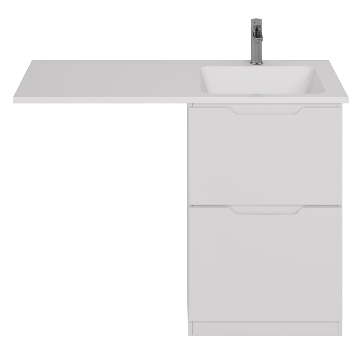 Тумба под раковину Dreja Vega 60 см (белый) 2 ящика, напольная, под стиральную машину