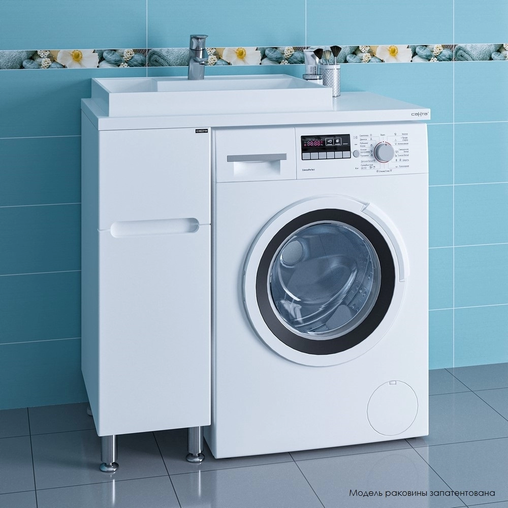 Тумба под раковину СанТа Лондон 224027 29 см (белый) под стиральную машину, напольная