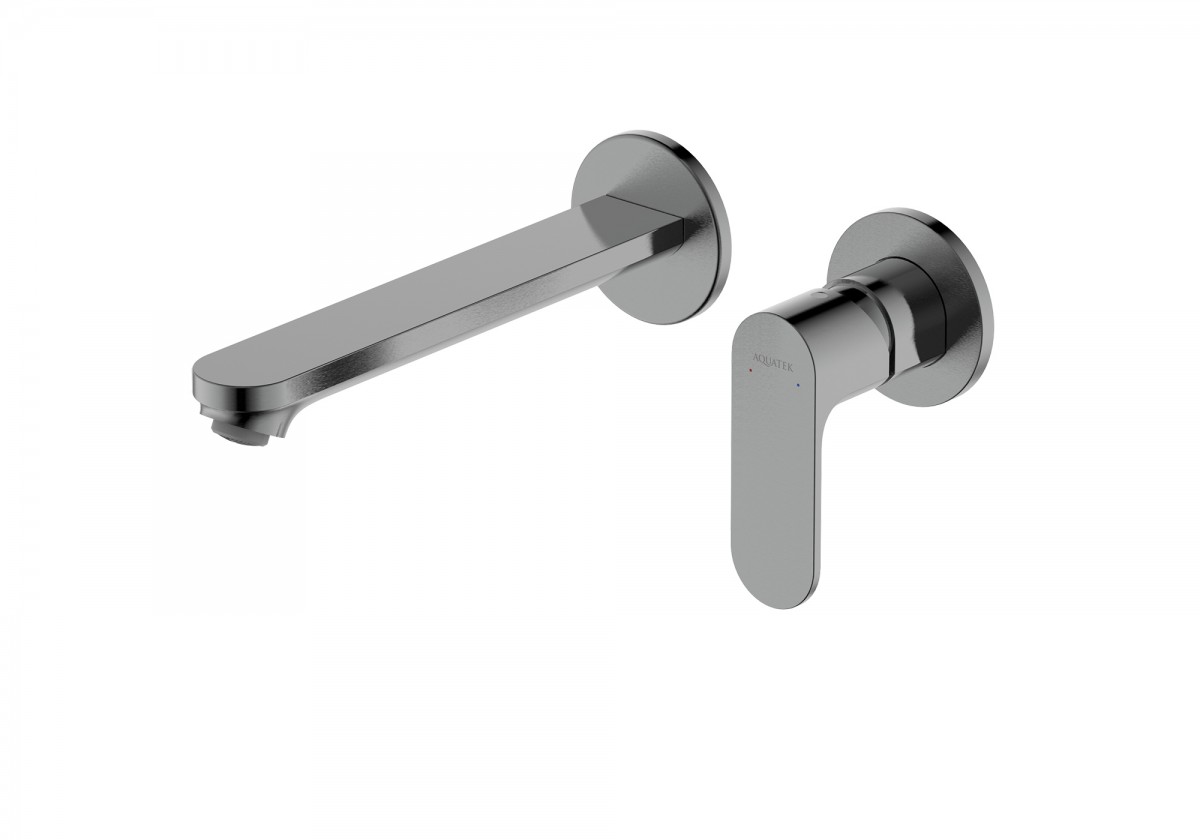 Встраиваемый смеситель для раковины Aquatek Альфа AQ1913BGM (оружейная сталь)