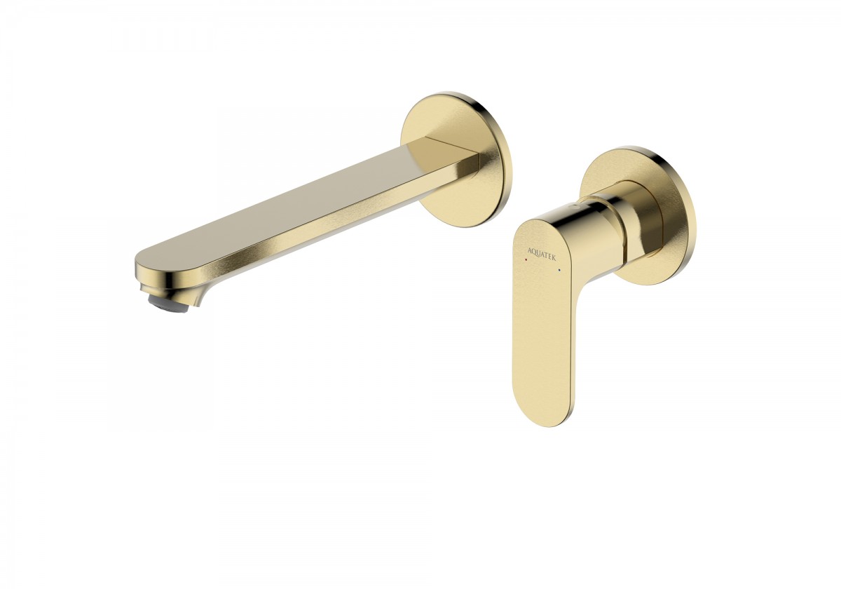 Встраиваемый смеситель для раковины Aquatek Альфа AQ1913BG (шлифованное золото)