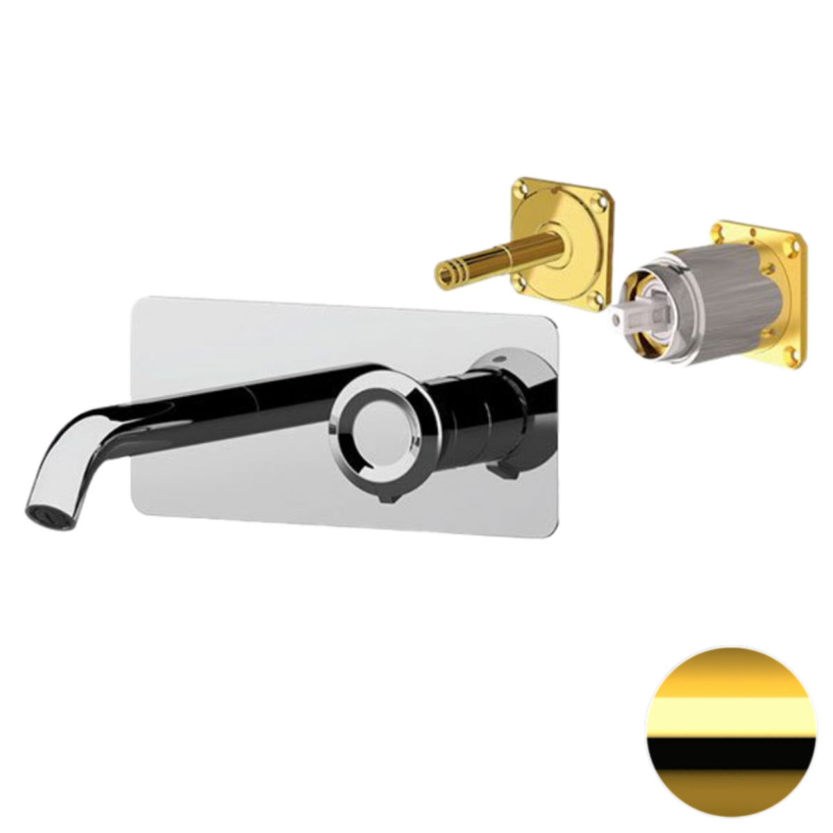 Встраиваемый смеситель для раковины Remer Element ET15KBDO (золото) внешняя часть