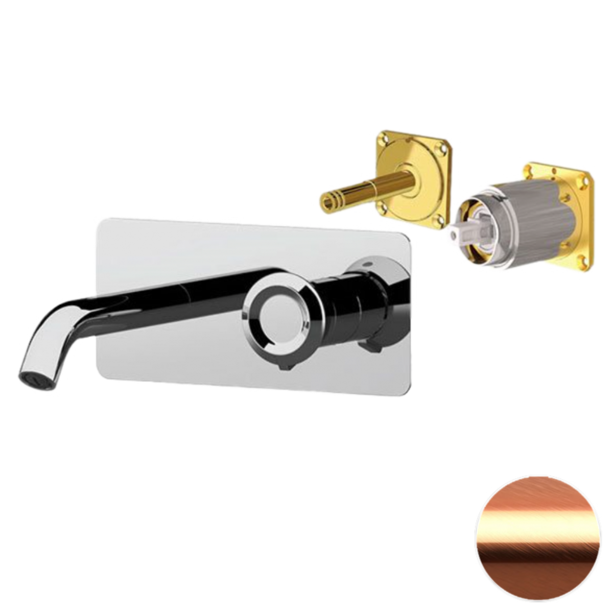 Встраиваемый смеситель для раковины Remer Element ET15KBRP (медь брашированная) внешняя часть