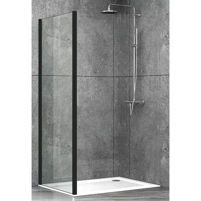 Душевая перегородка Abber Diamant S80B 800*1900 мм (чёрный/прозрачное)