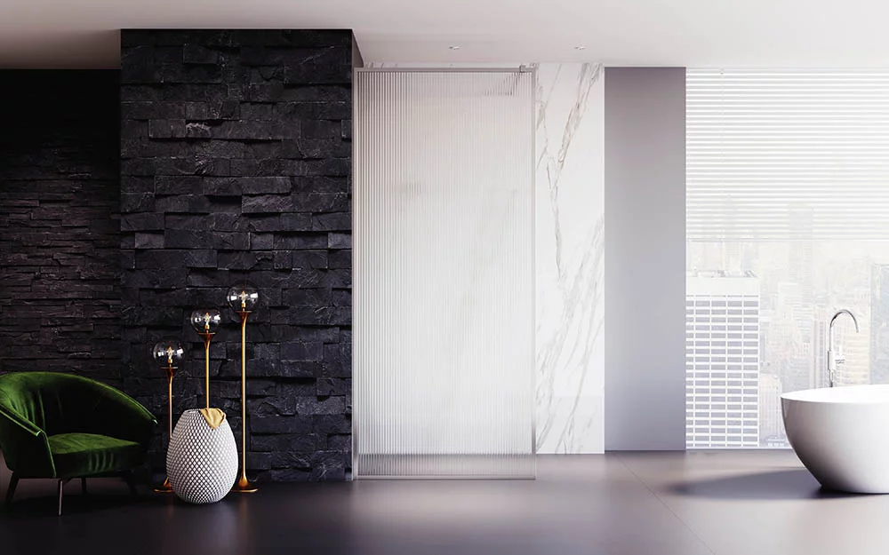 Душевая перегородка Veconi Korato KR81F-70-08-C8 700*2000 мм (хром/рифлёное)