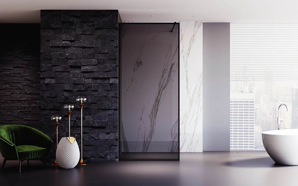 Душевая перегородка Veconi Korato KR81BT-70-05-C8 700*2000 мм (чёрный матовый/тонированное)