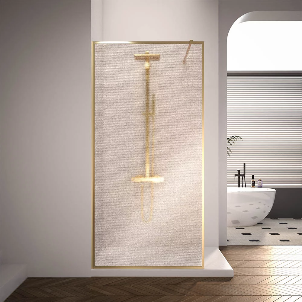 Душевая перегородка Veconi Korato KR81GL-100-10-C8 1000*2000 мм (брашированное золото/ламинированное золото)