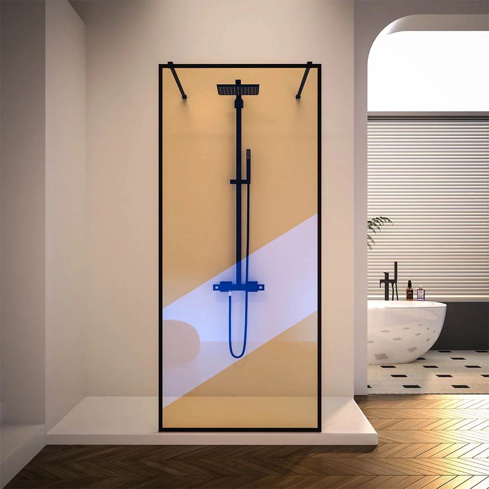 Душевая перегородка Veconi Korato KR90BC-100-09-C4 1000*2000 мм (чёрный матовый/хамелеон)