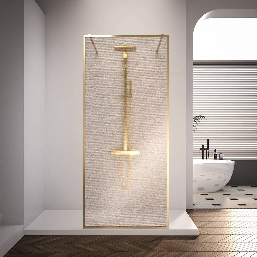 Душевая перегородка Veconi Korato KR90GL-110-10-C4 1100*2000 мм (брашированное золото/ламинированное золото)