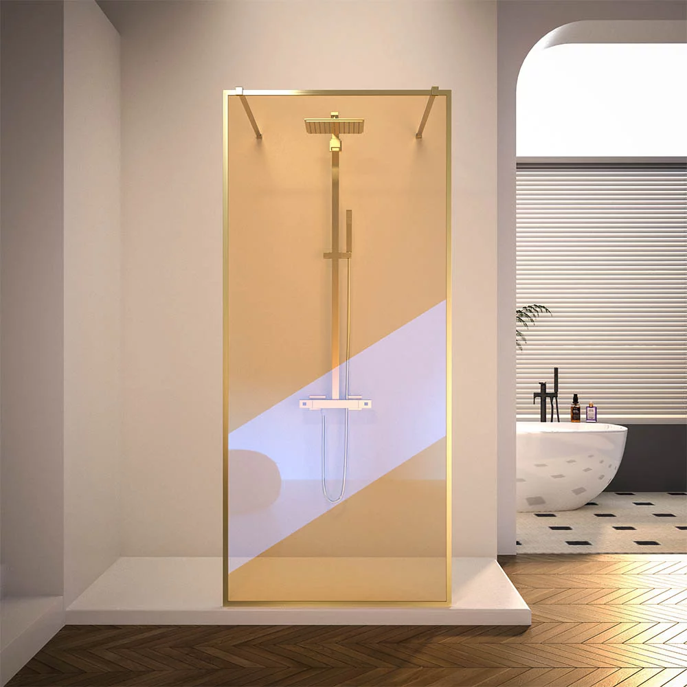 Душевая перегородка Veconi Korato KR90GC-100-09-C4 1000*2000 мм (брашированное золото/хамелеон)