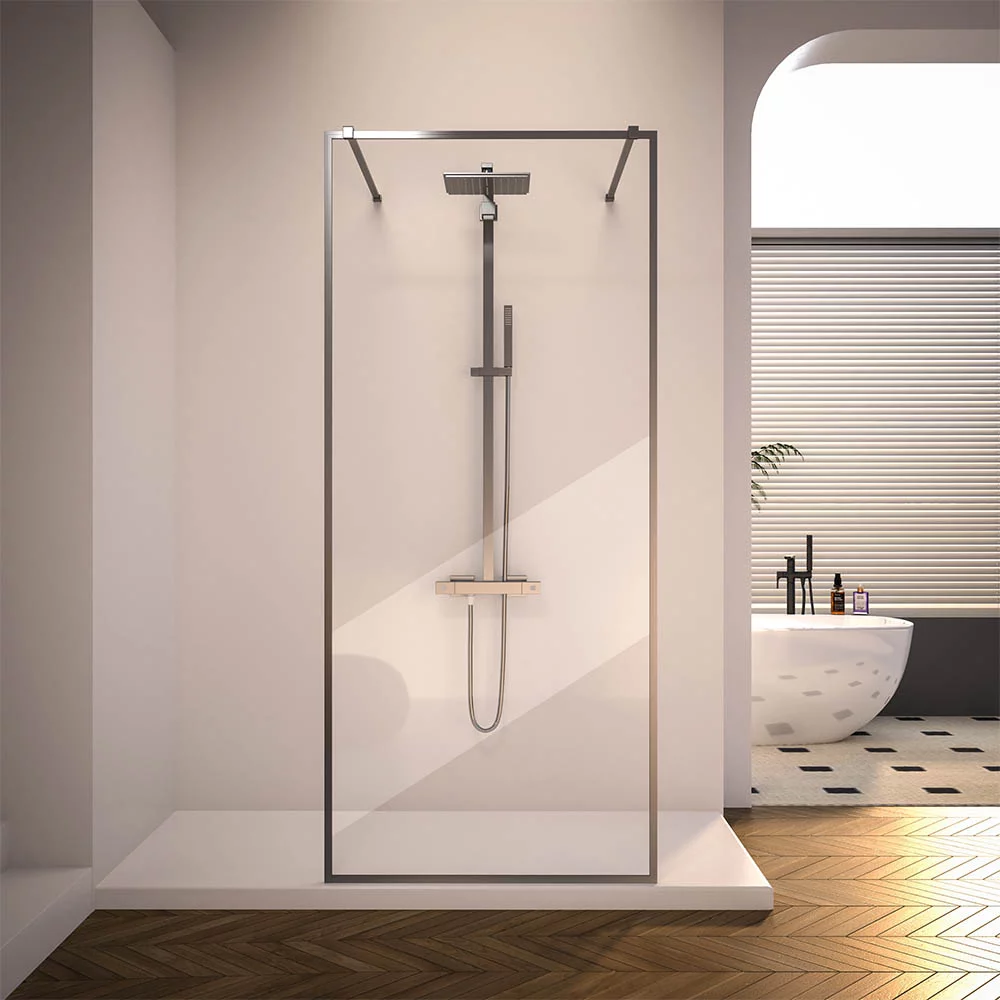 Душевая перегородка Veconi Korato KR90GR-100-01-C4 1000*2000 мм (брашированный графит/прозрачное)