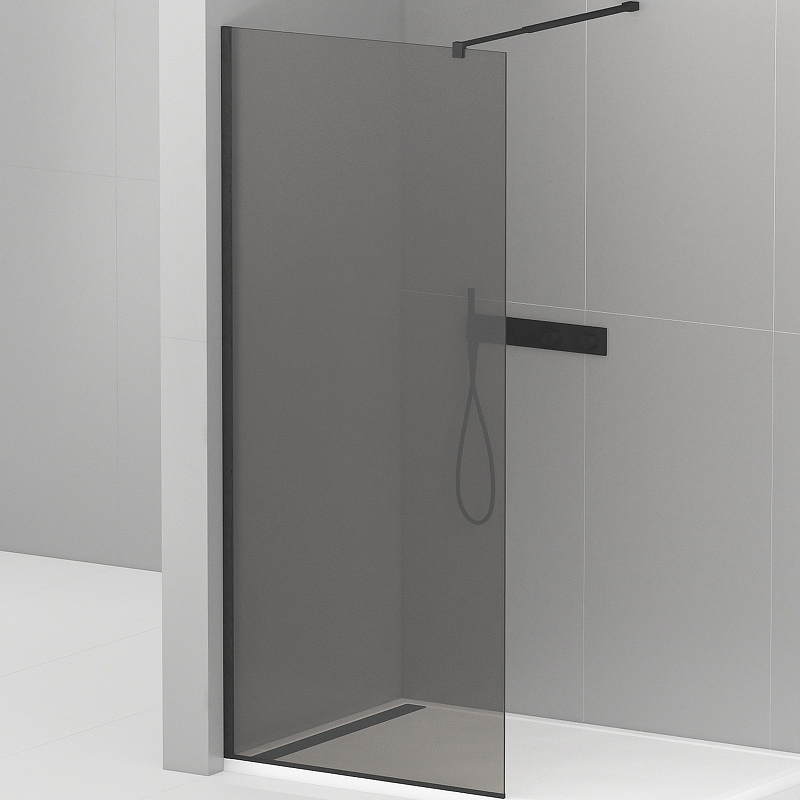 Душевая перегородка Cezares LIBERTA-L-1-TB-120-GR-NERO 1200*1950 мм (чёрный матовый/графитовое)