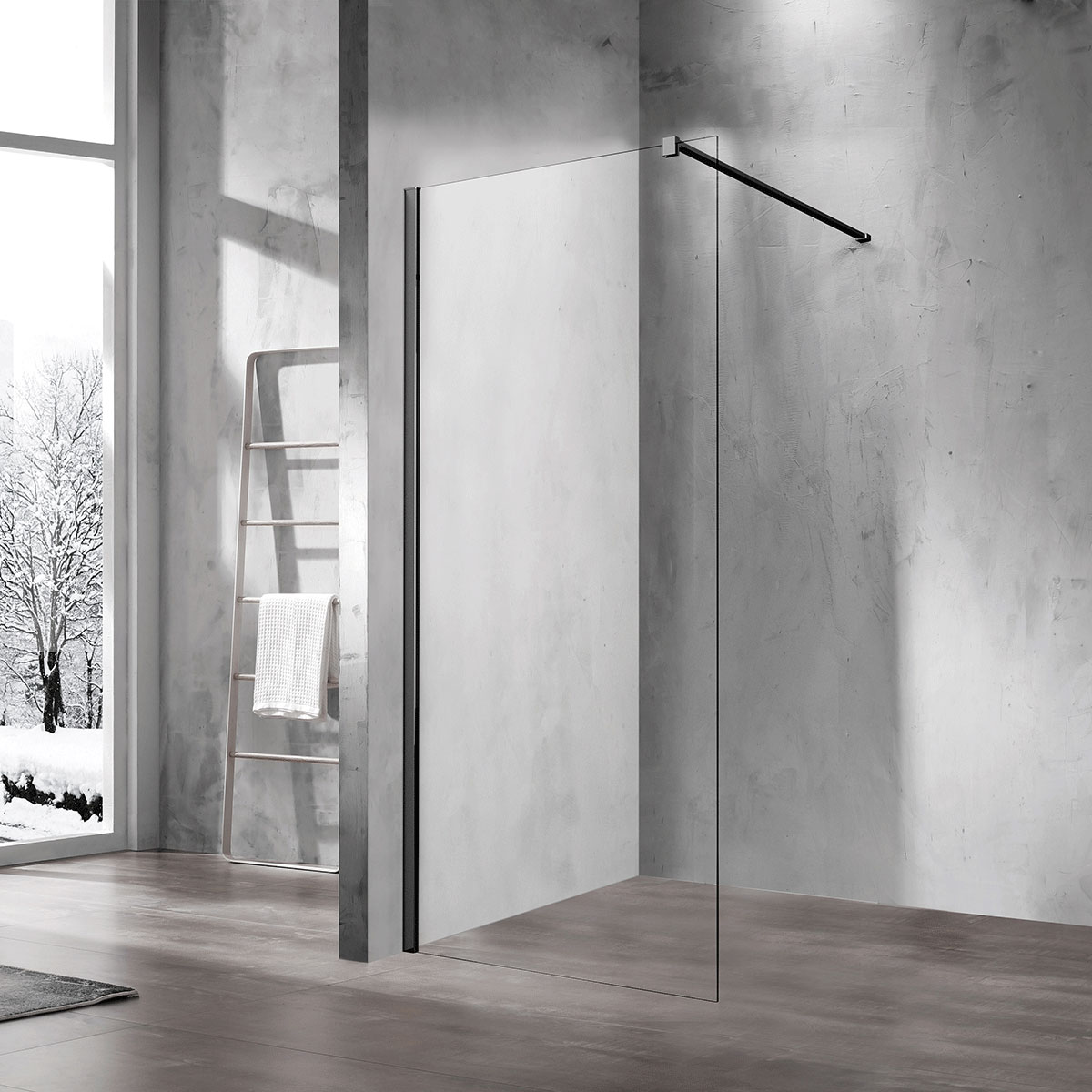 Душевая перегородка Vincea Walk-In VSW-1H600CLB 600*2000 мм (черный/прозрачное)