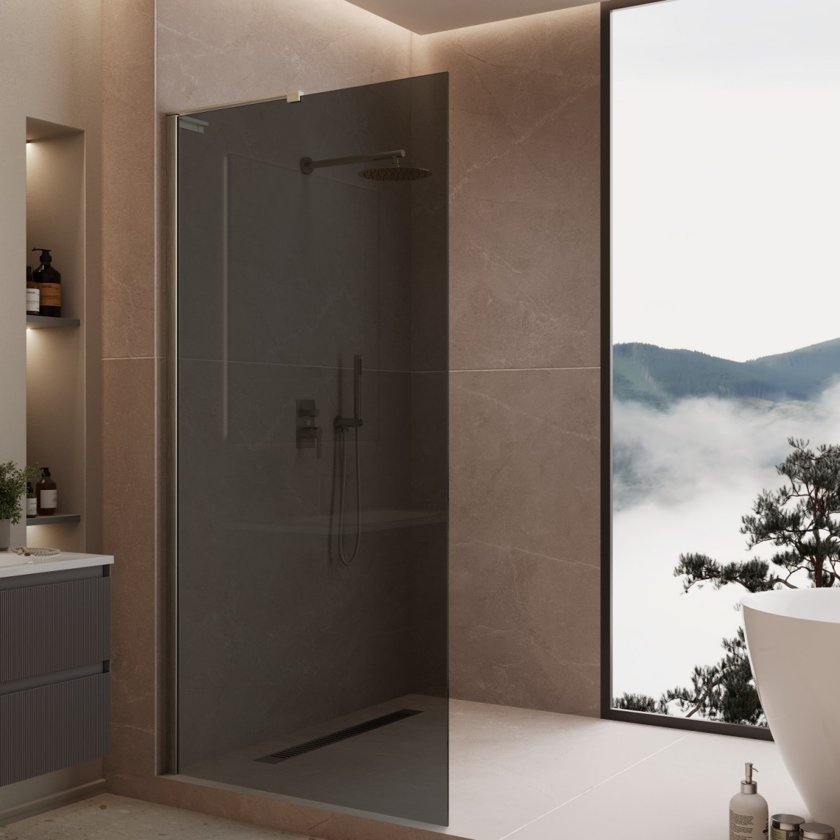 Душевая перегородка Vincea Walk-In VLSW-1H100CGBN 1000*2000 мм (никель брашированный/тонированное)