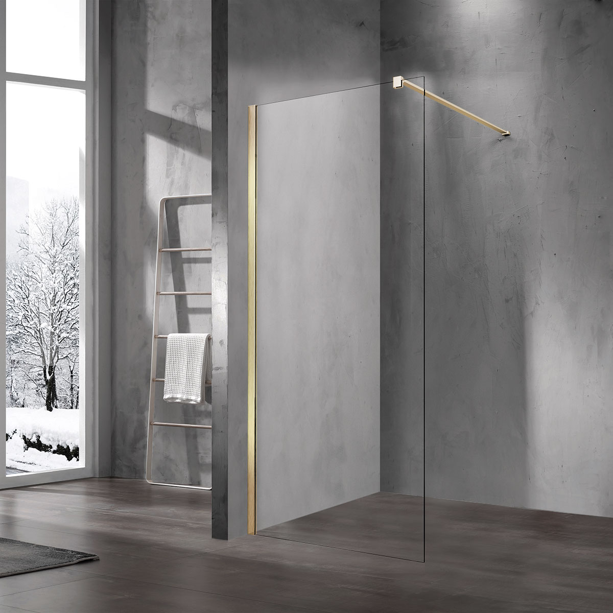 Душевая перегородка Vincea Walk-In VSW-1H600CLG 600*2000 мм (золотой матовый/прозрачное)