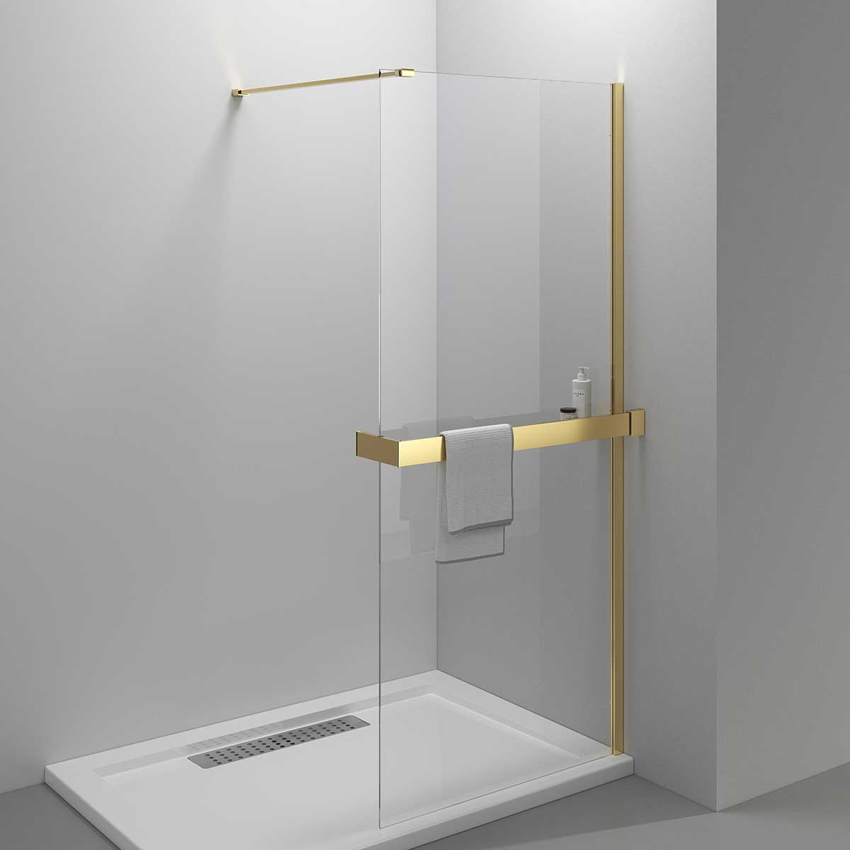 Душевая перегородка Vincea Walk-In HR VSW-4HR900CLG 900*2000 мм (золото брашированное /прозрачное)