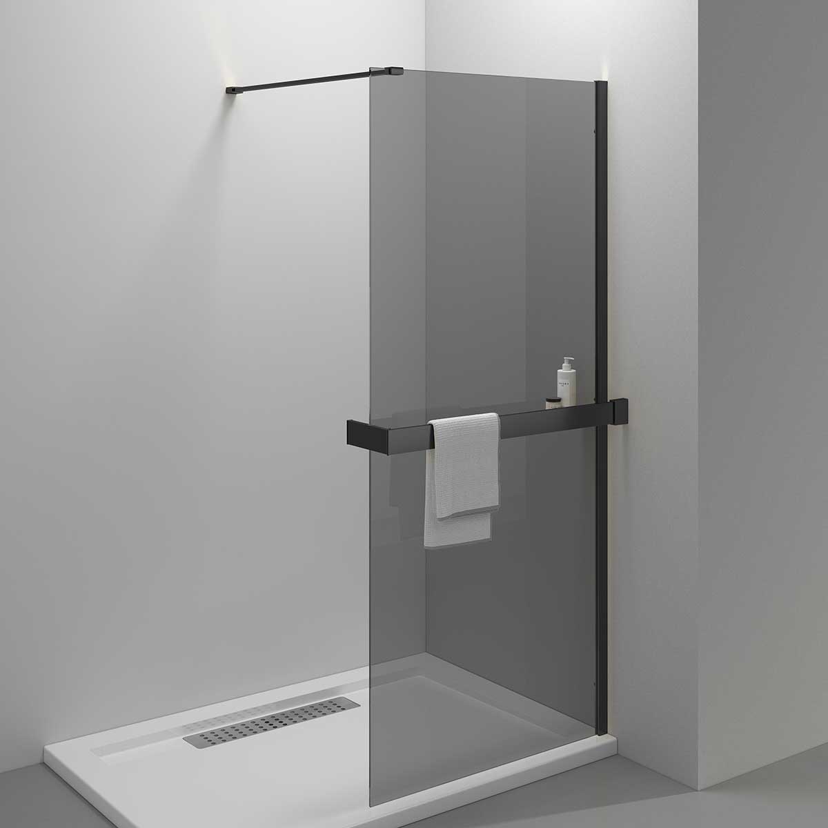 Душевая перегородка Vincea Walk-In HR VSW-4HR100CGB 1000*2000 мм (черный/тонированное)