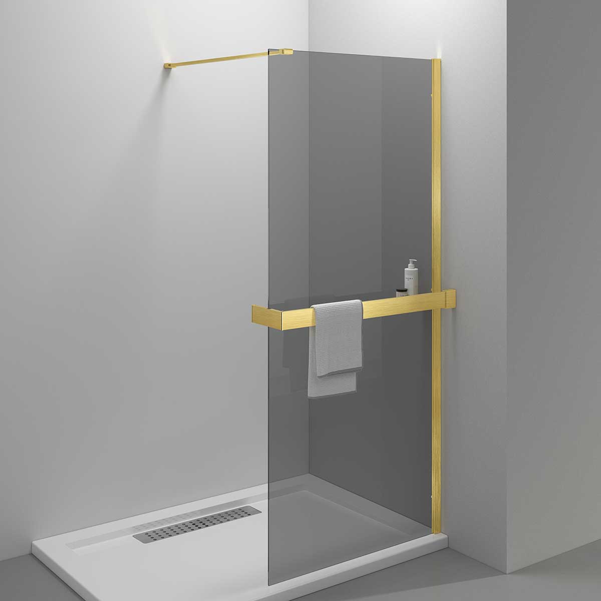 Душевая перегородка Vincea Walk-In HR VSW-4HR100CGG 1000*2000 мм (золото брашированное /тонированное)