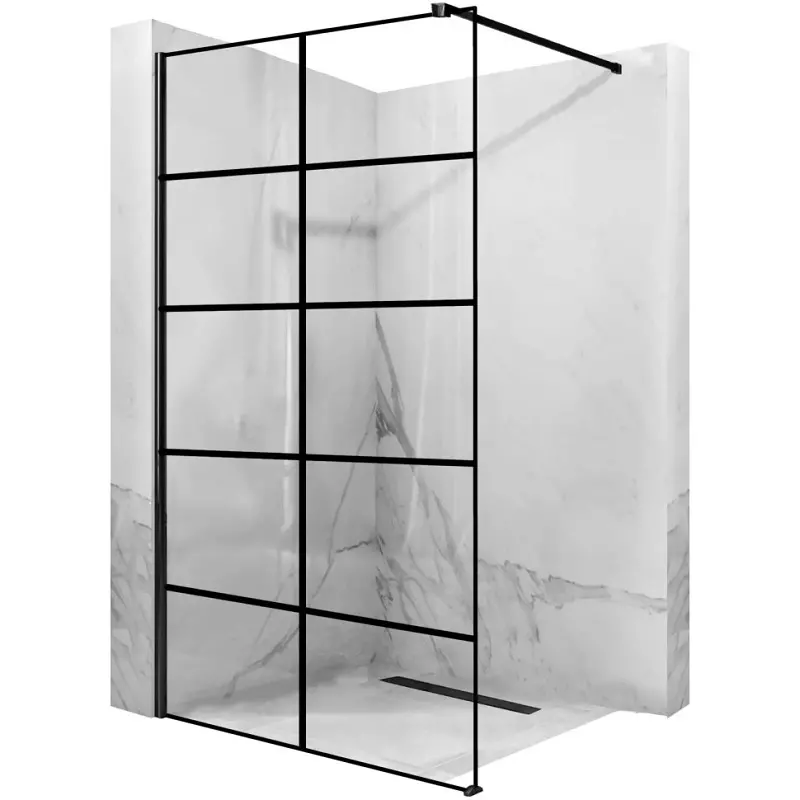 Душевая перегородка Rea Bler-1 REA-K7953 900*1950 мм (чёрный матовый/прозрачное)