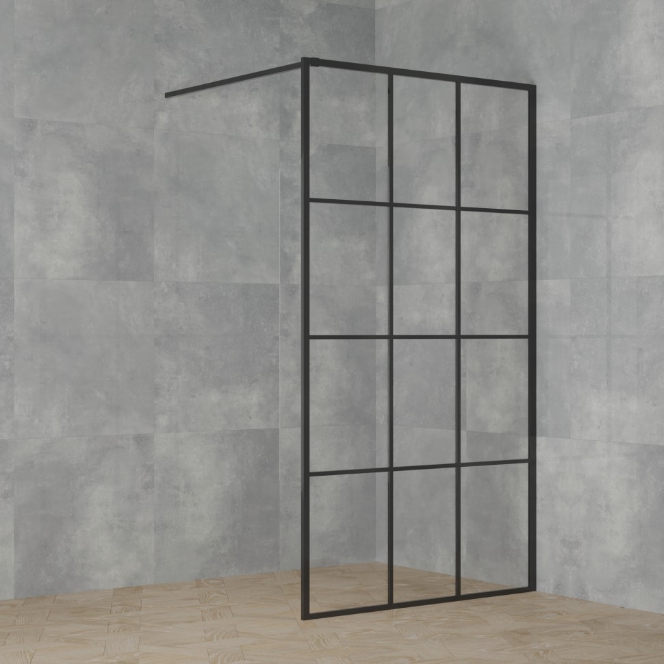 Душевая перегородка Paini PAINI-WalkIN100G 1000*1950 мм (чёрный матовый/прозрачное)