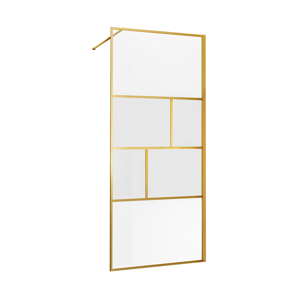 Душевая перегородка Vincea Walk-In HC Art VSW-1HC120CFBG 1200*2000 мм (золото брашированное/прозрачное,рифленое)