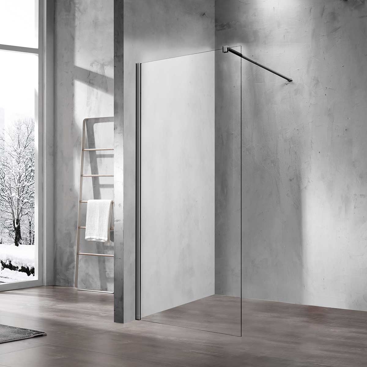 Душевая перегородка Vincea Walk-In VSW-1H600CLGM 600*2000 мм (вороненая сталь/прозрачное)
