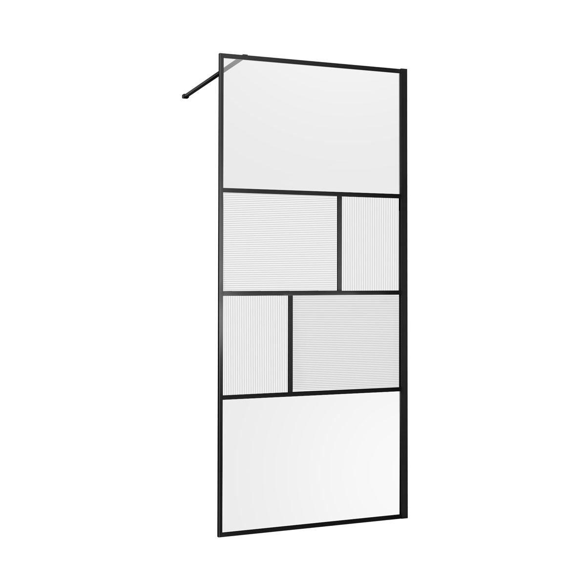 Душевая перегородка Vincea Walk-In HC Art VSW-1HC120CFB 1200*2000 мм (черный матовый/прозрачное,рифленое)